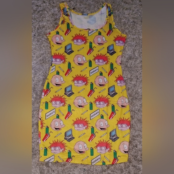 rugrat shirt dress Vintage 90's RugRats Girl Red Tunic Shirt Dress Size 14 Rare